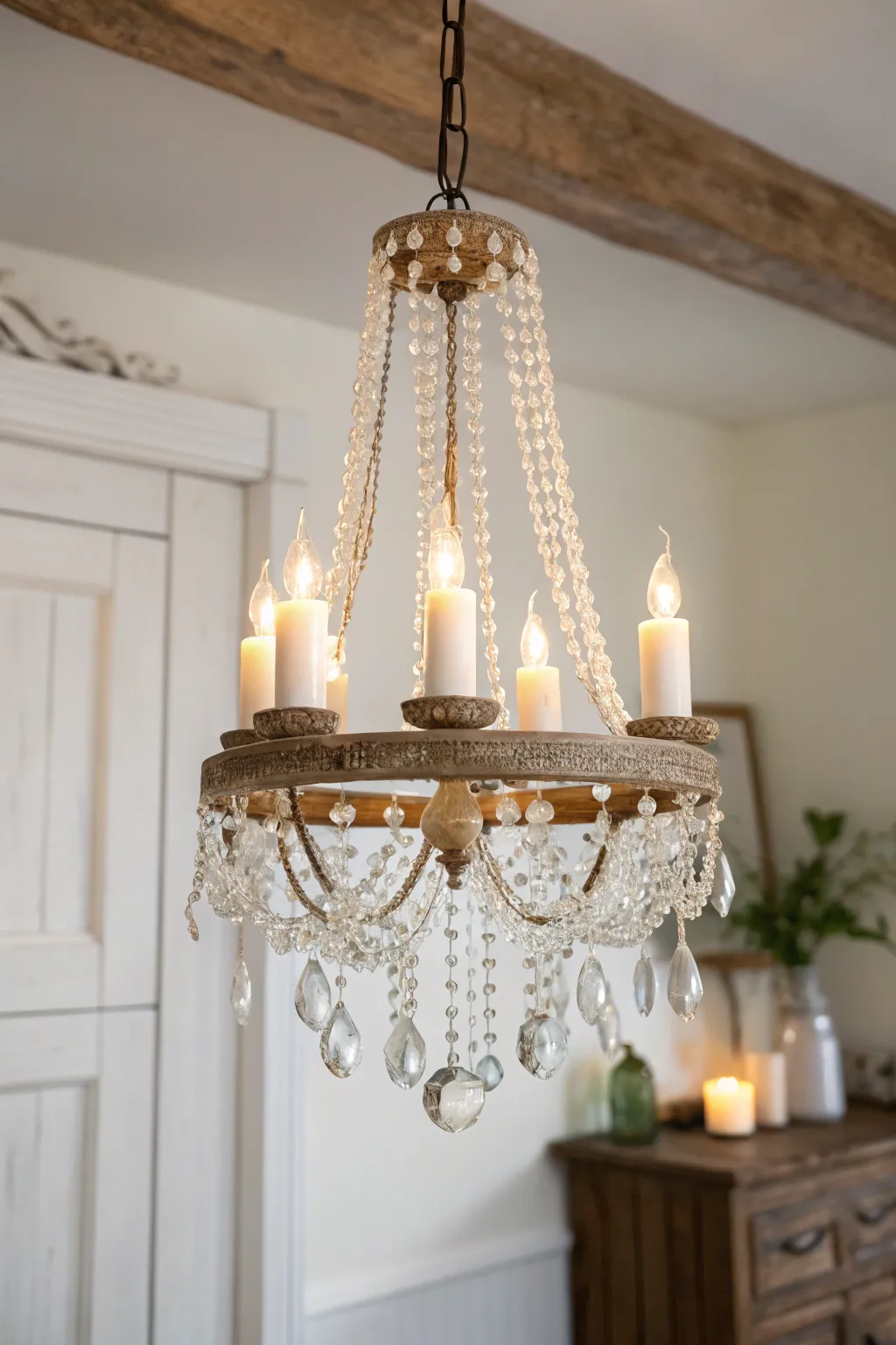 Illuminate your space with the enchanting glow of a DIY crystal chandelier, where elegance meets simplicity.