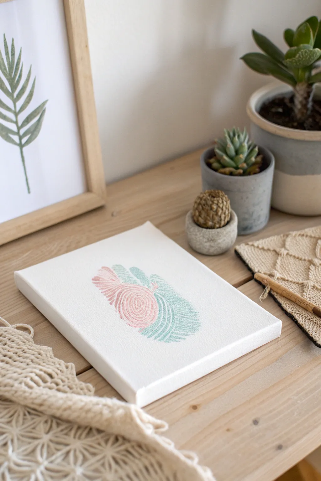 Capture the essence of simplicity and love with baby's first fingerprint art, a perfect Father's Day gift.