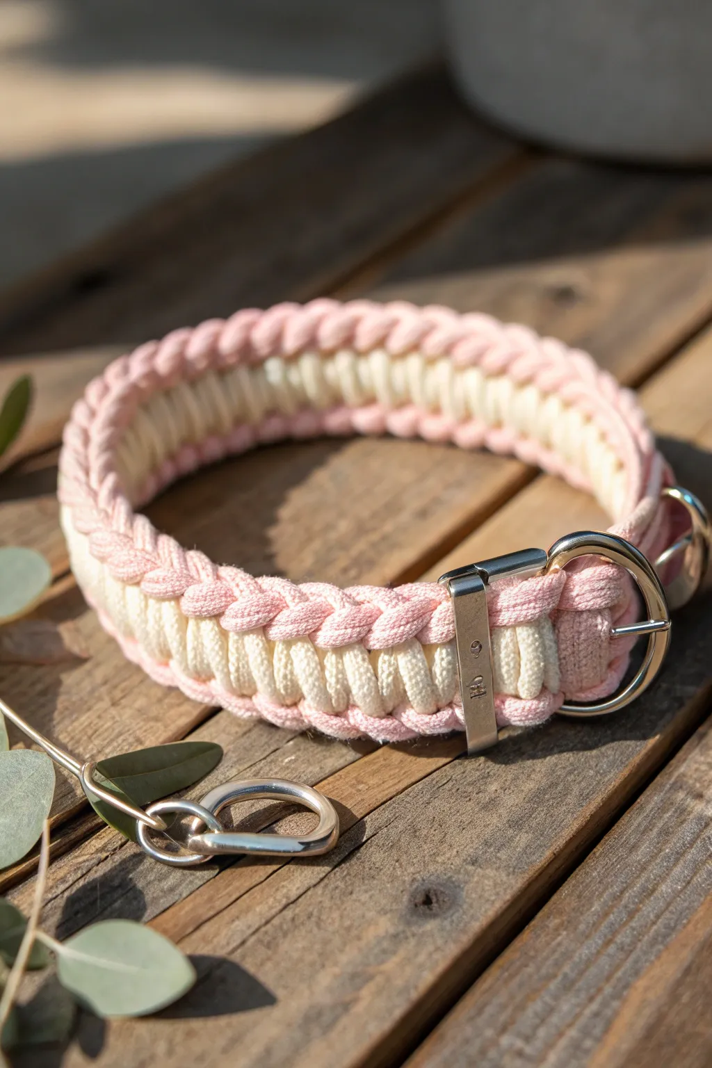 Crafted with love: A stylish paracord collar for Grandma's furry companion.