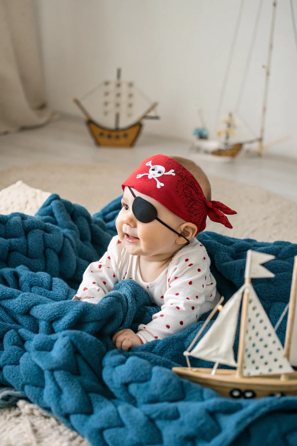 Set sail on an adorable adventure with our little pirate!