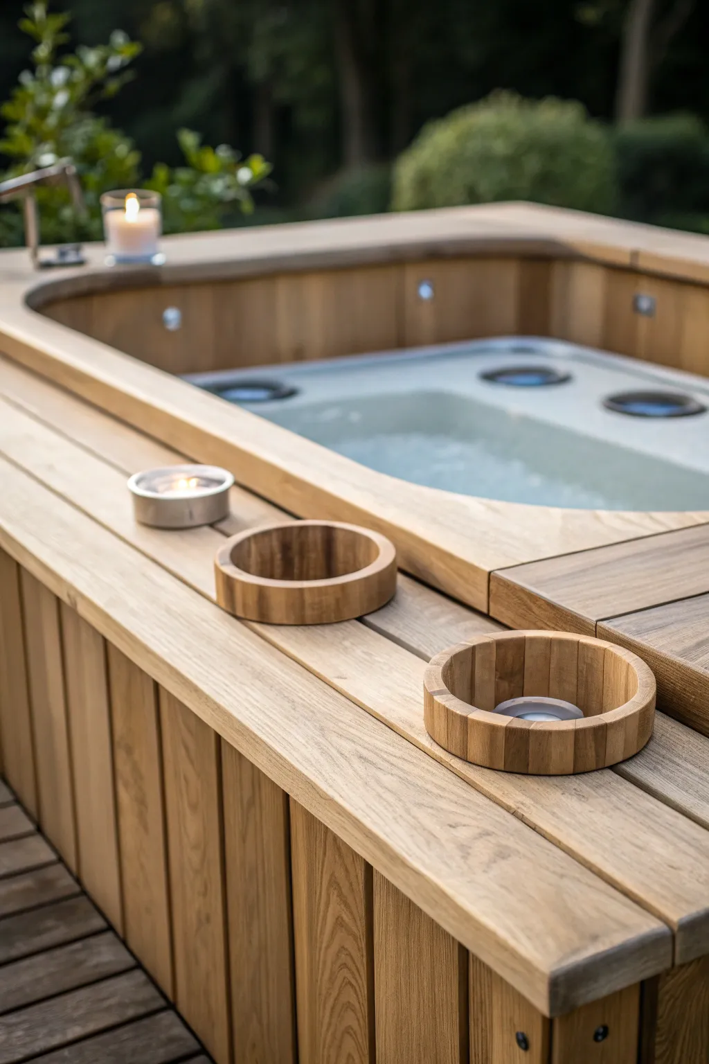 Elevate your hot tub experience with a touch of minimalist elegance and functionality.