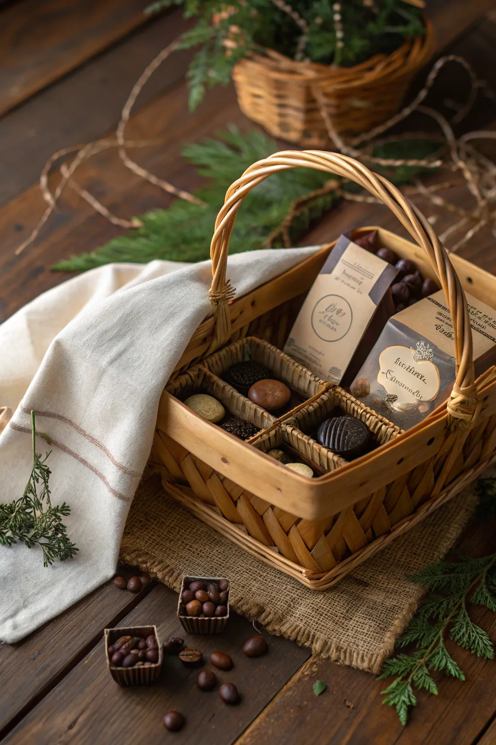 Indulge in local flavors with this charming artisan gift basket, perfect for a warm housewarming welcome.