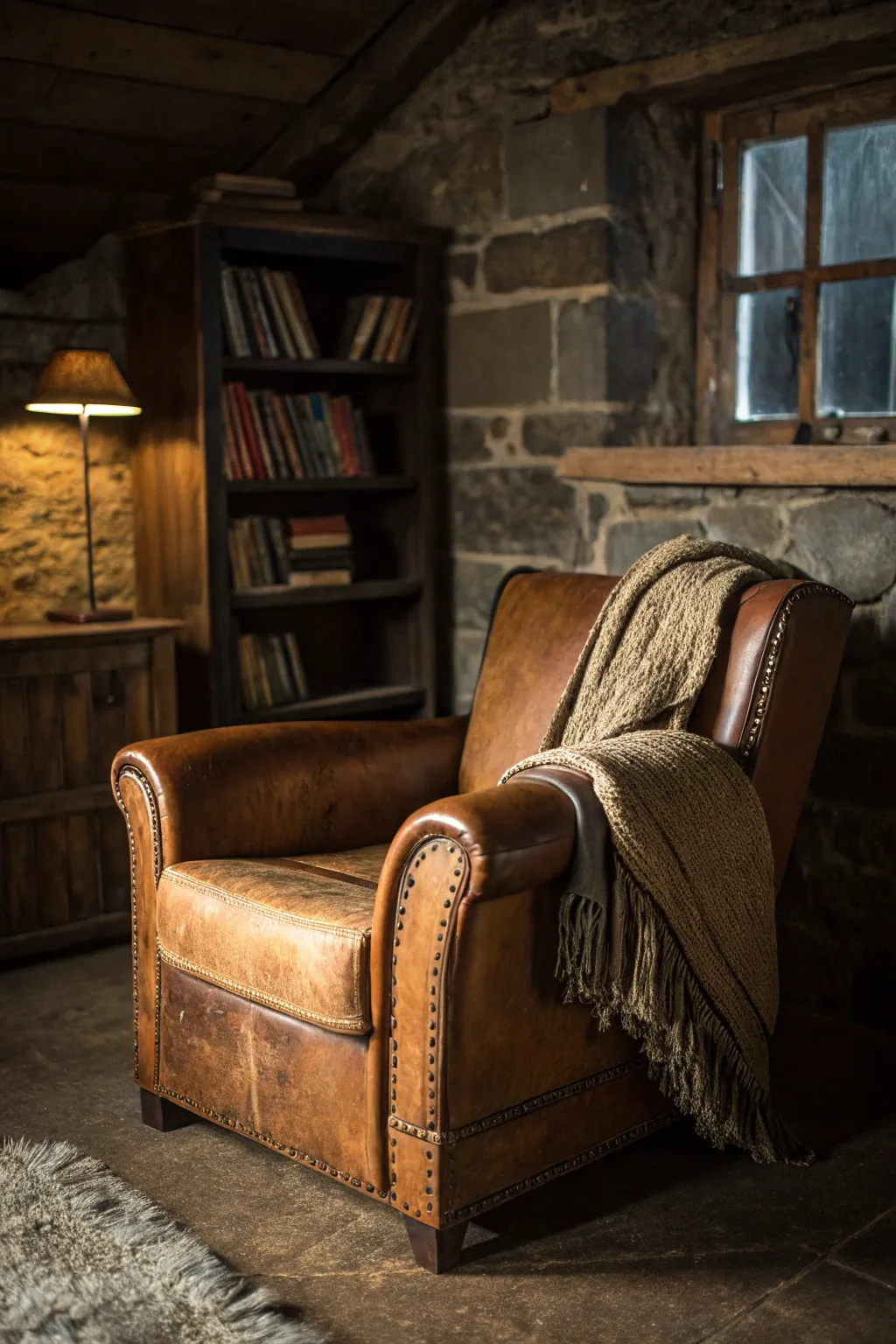 Escape into comfort with a handcrafted reading nook tailored for the discerning gentleman.