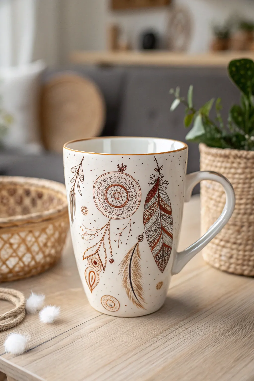 Embrace your creativity with a touch of boho elegance. #DIYMugDesign #BohemianBeauty