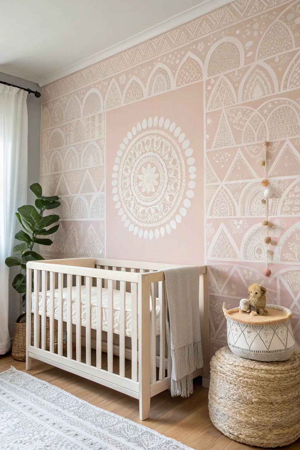 Transform your nursery with budget-friendly stenciled walls for a unique, handcrafted touch.