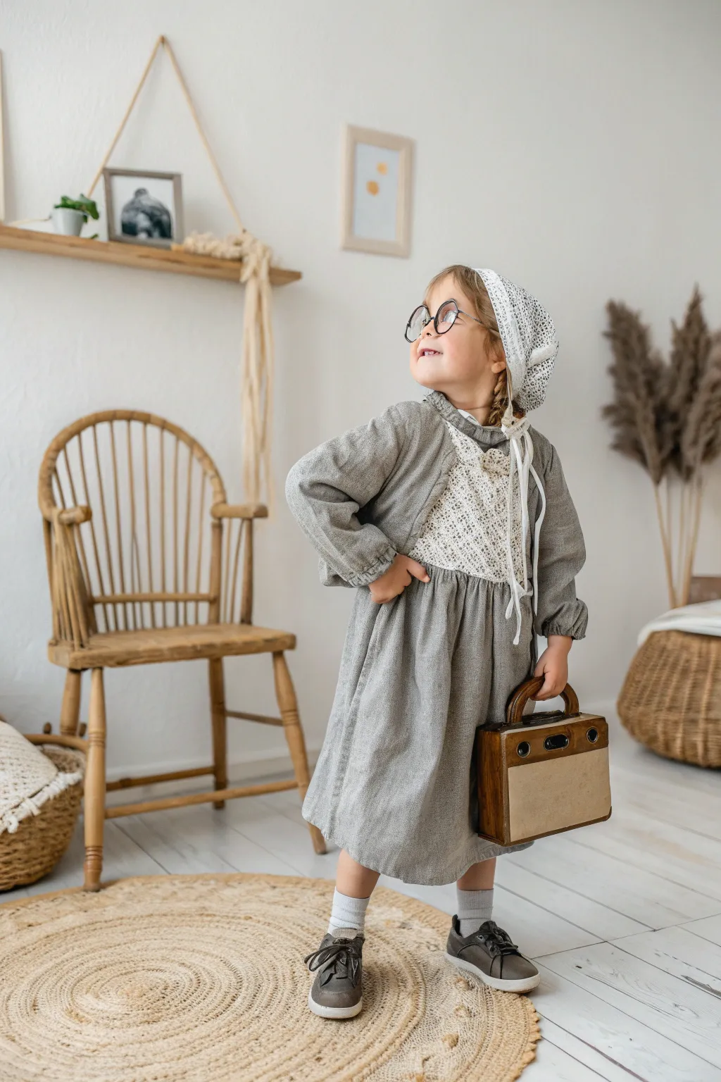 A touch of whimsy in a minimalist world – capturing playful moments in timeless style.