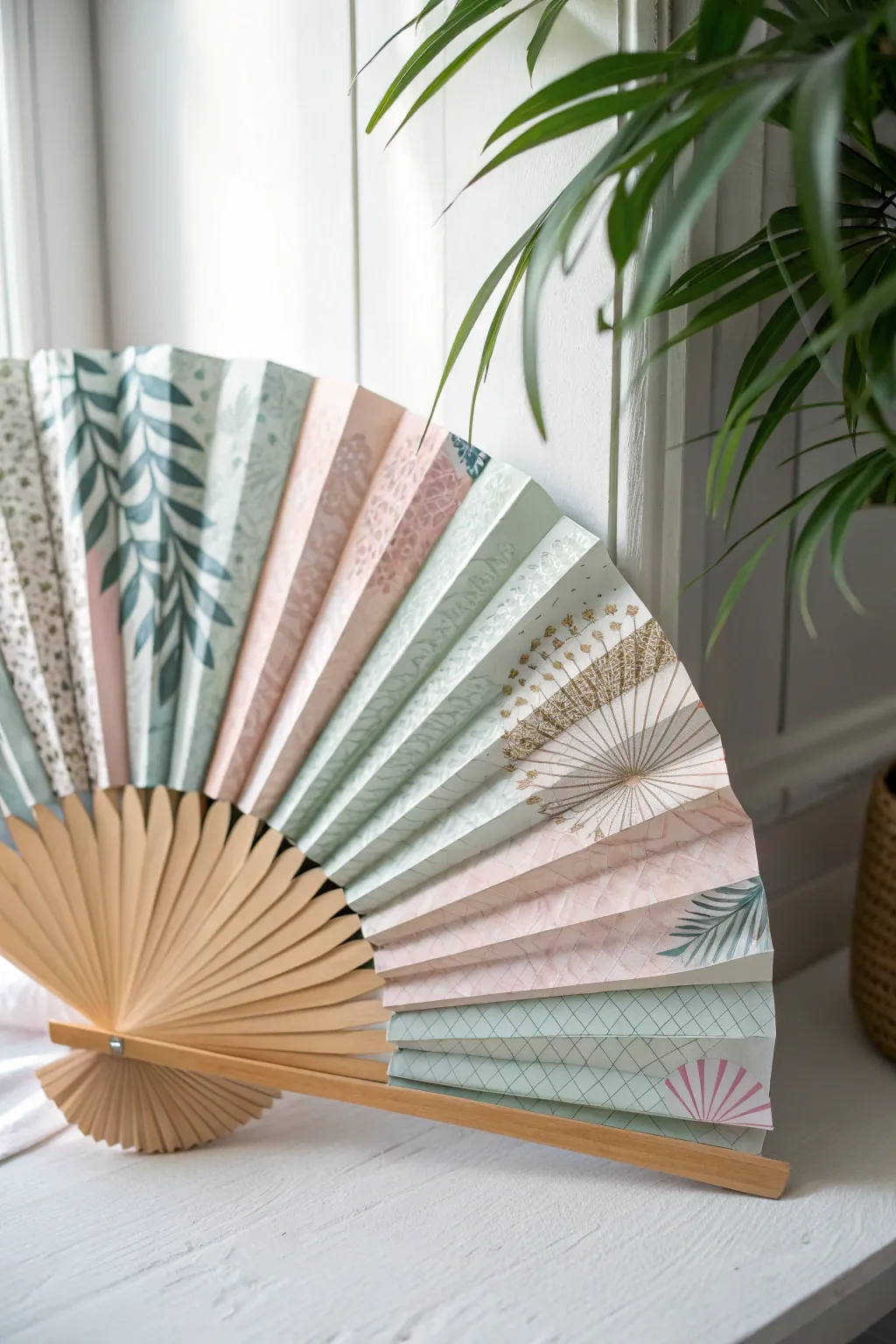 Transform your leftover wrapping paper into a stunning eco-friendly fan with this simple DIY project.