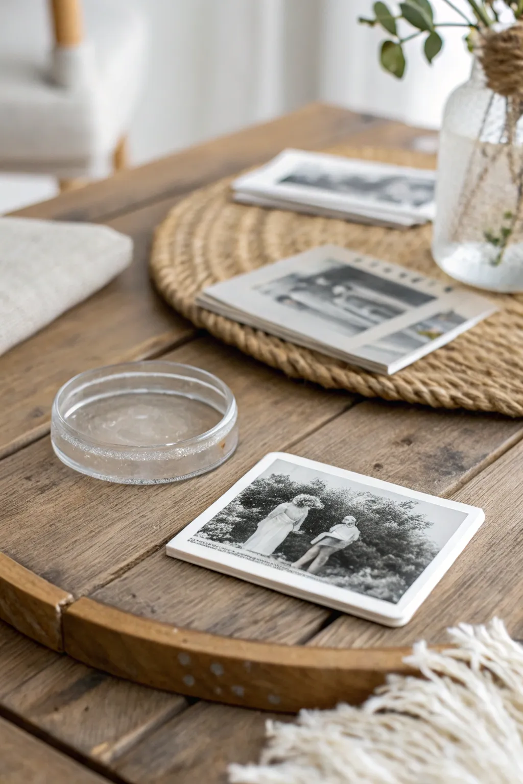 Elevate your table decor with these charming DIY photo coasters - where memories meet craftsmanship.