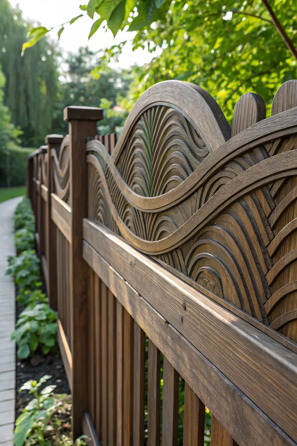 Ride the waves of creativity with this expertly crafted whimsical picket fence.