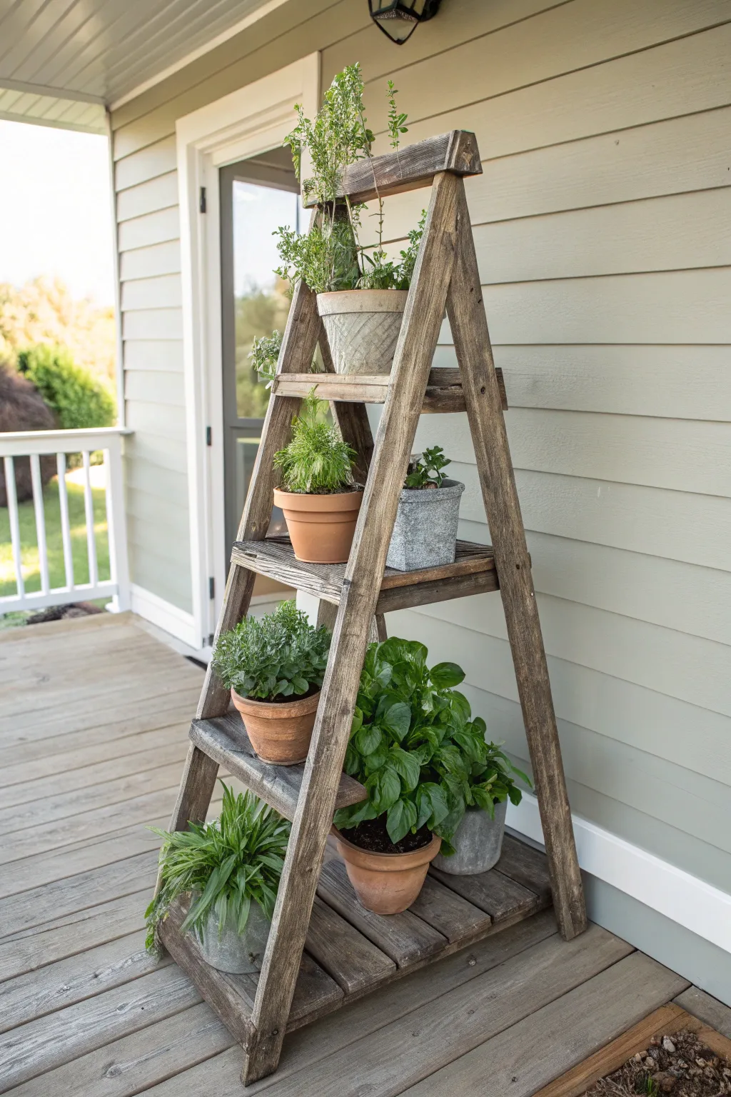 Elevate your greenery with a handcrafted A-frame plant stand, where rustic charm meets minimalist elegance.