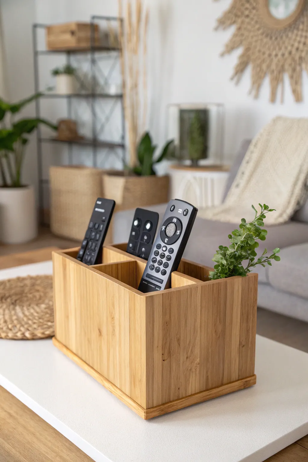 Elevate your living space with this chic bamboo organizer—where minimalism meets natural beauty.