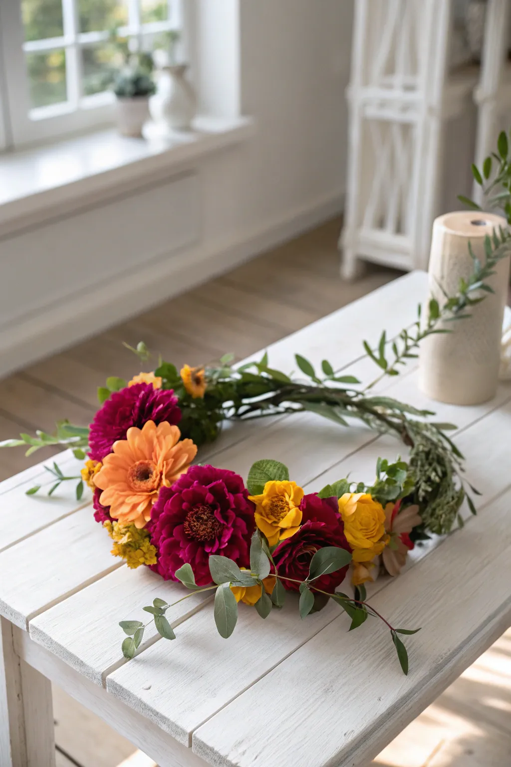 Embrace nature's elegance with a vibrant floral crown, the perfect blend of boho charm and minimalist style.
