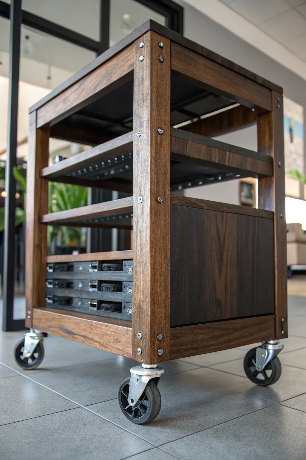 Elevate your tech game with this mobile masterpiece: a DIY server rack that combines style and functionality.