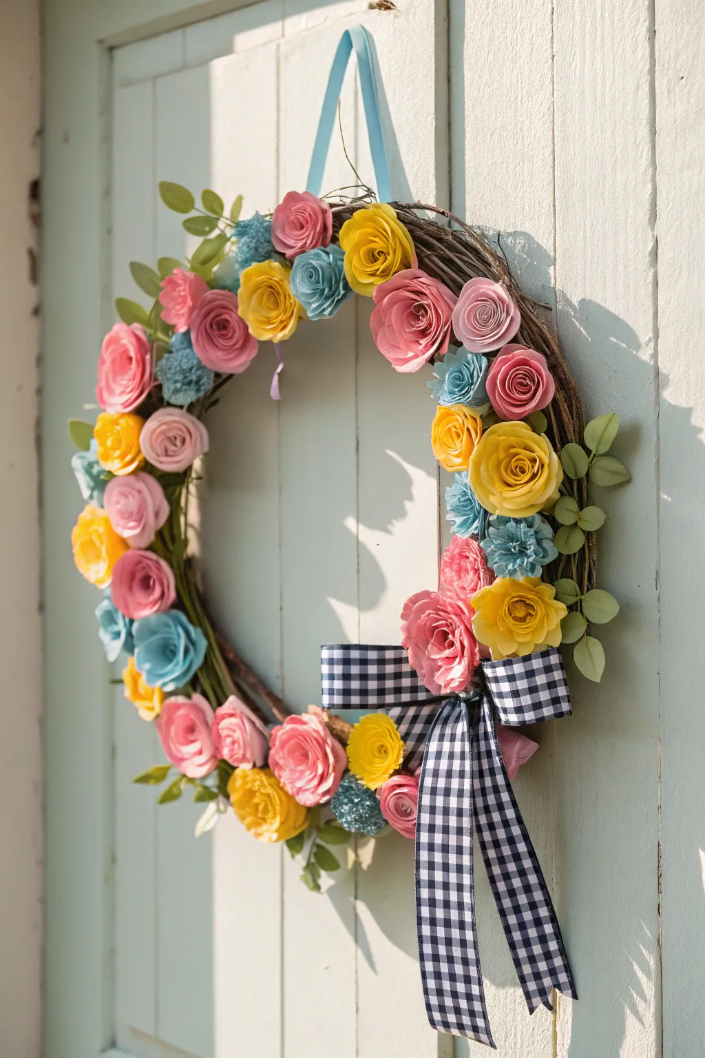 Add a splash of color and charm to your home with a handcrafted spring wreath that marries playful elegance with timeless design.