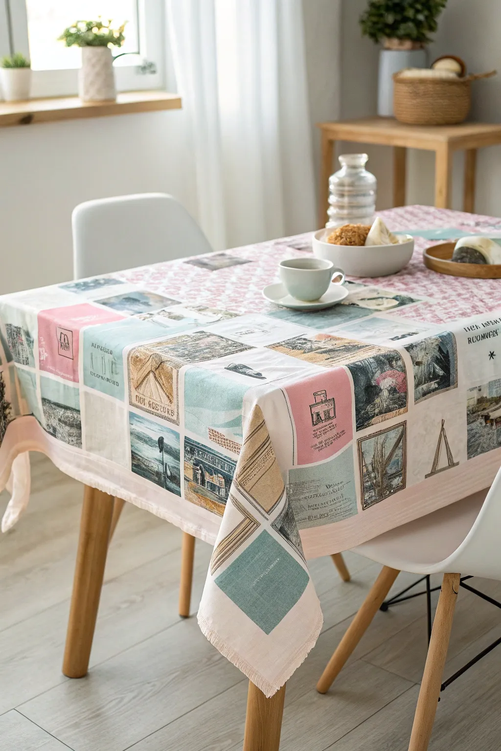Transform your table with a magazine collage for a chic, worldly vibe. #DIYHomeDecor #ScandiBoho