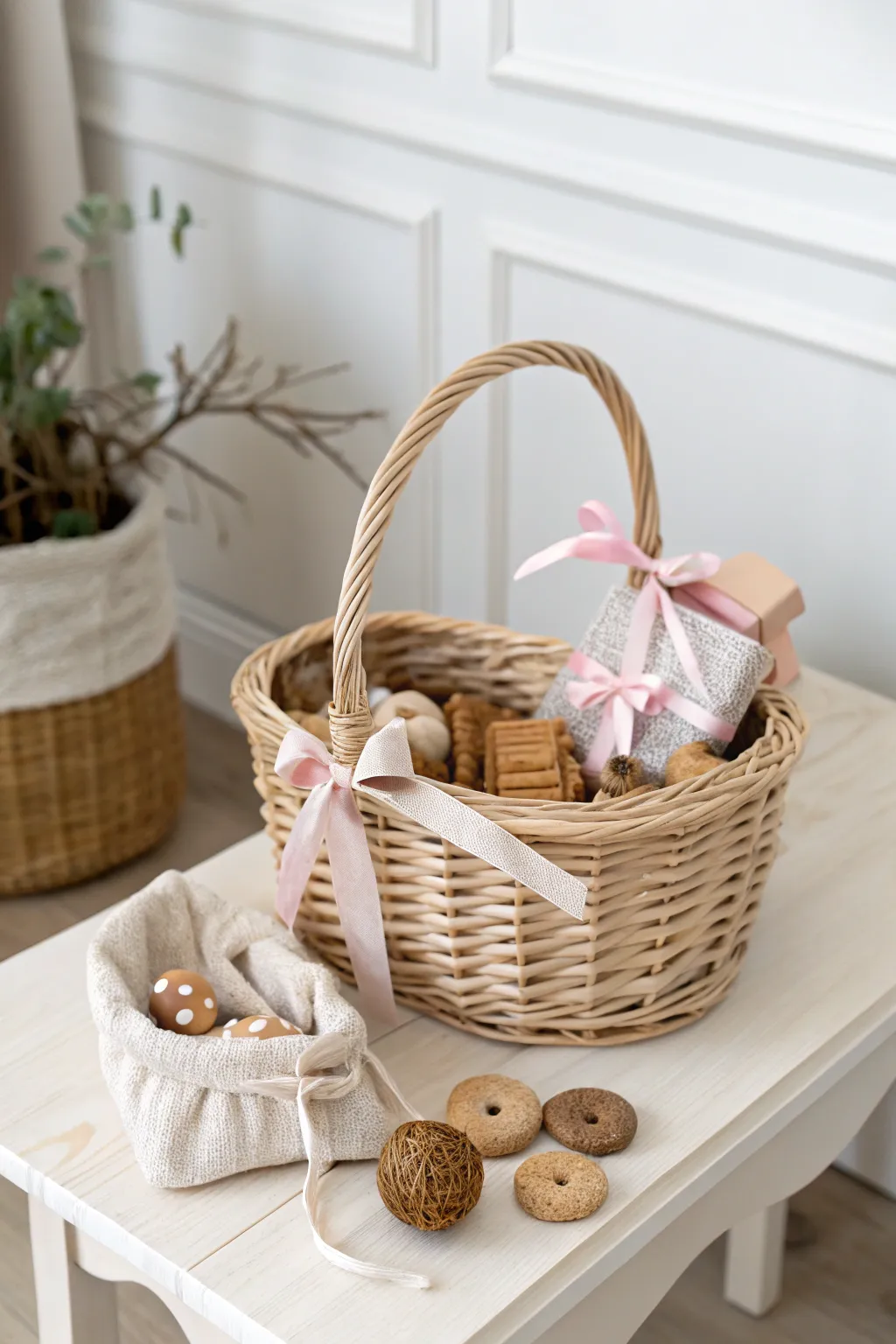 Delight your furry friend this Valentine's Day with a charming, handcrafted pet lover's basket!