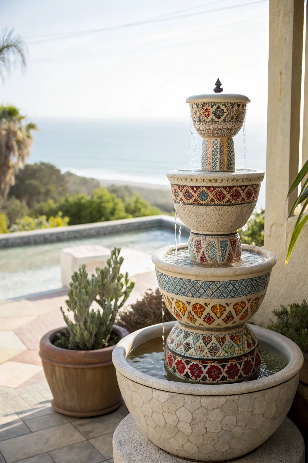 Transform your garden into an artistic oasis with this stunning DIY mosaic pot fountain.