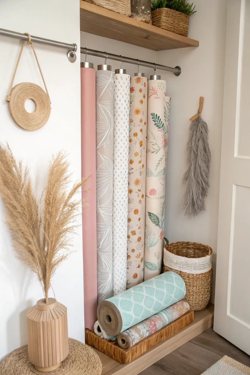 Elevate your space with a chic and practical wrapping paper solution that blends minimalist design with Boho charm.