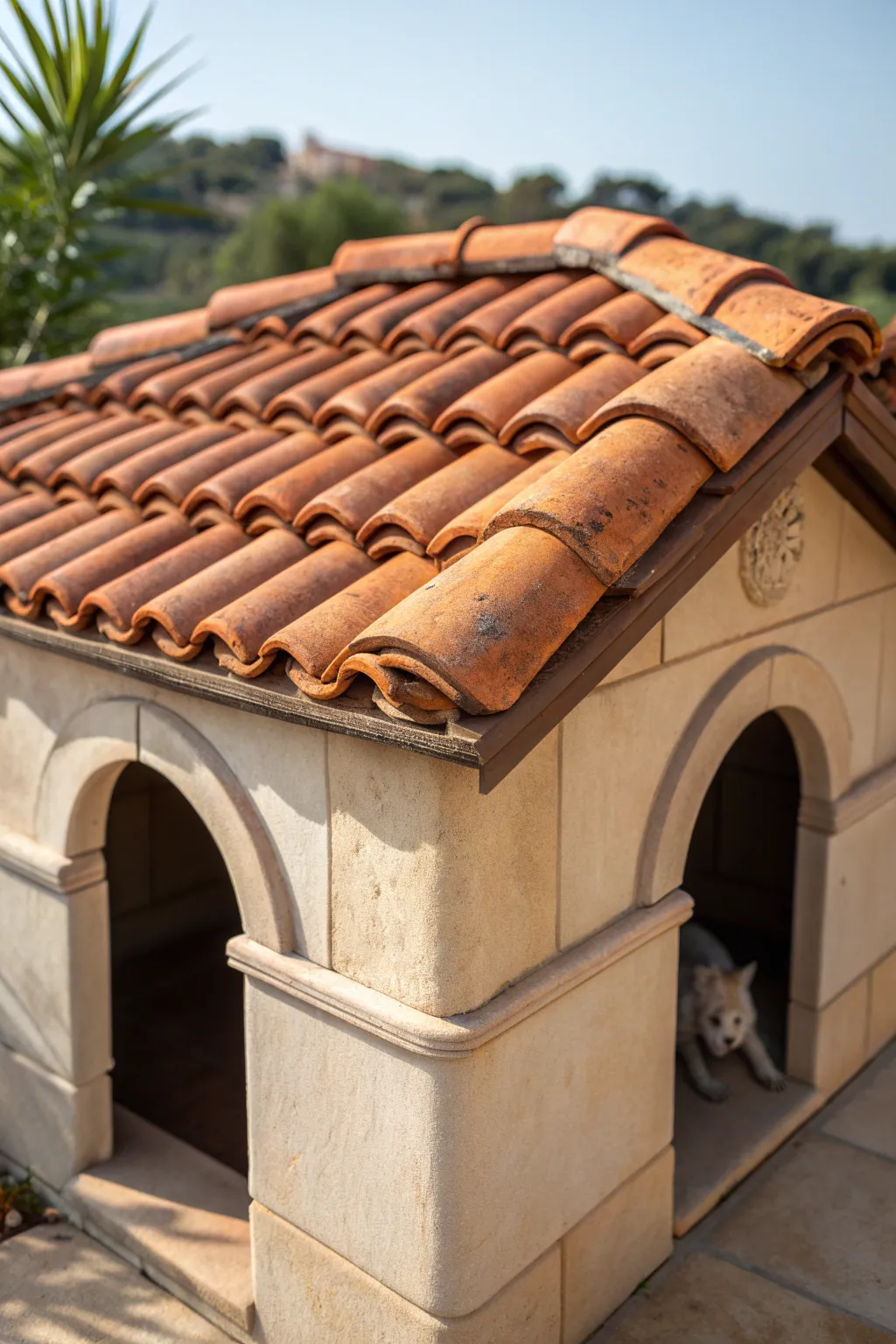 Elevate your dog's home with chic terra cotta tiles for a touch of Mediterranean elegance.
