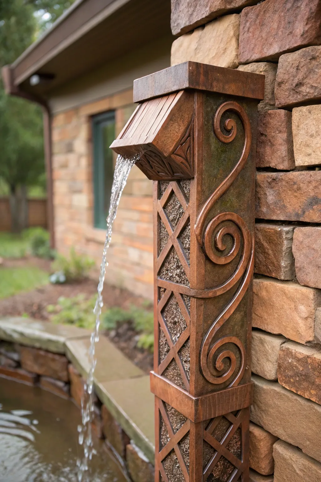Transform rain into art with a sculptural downspout that blends function and craftsmanship.
