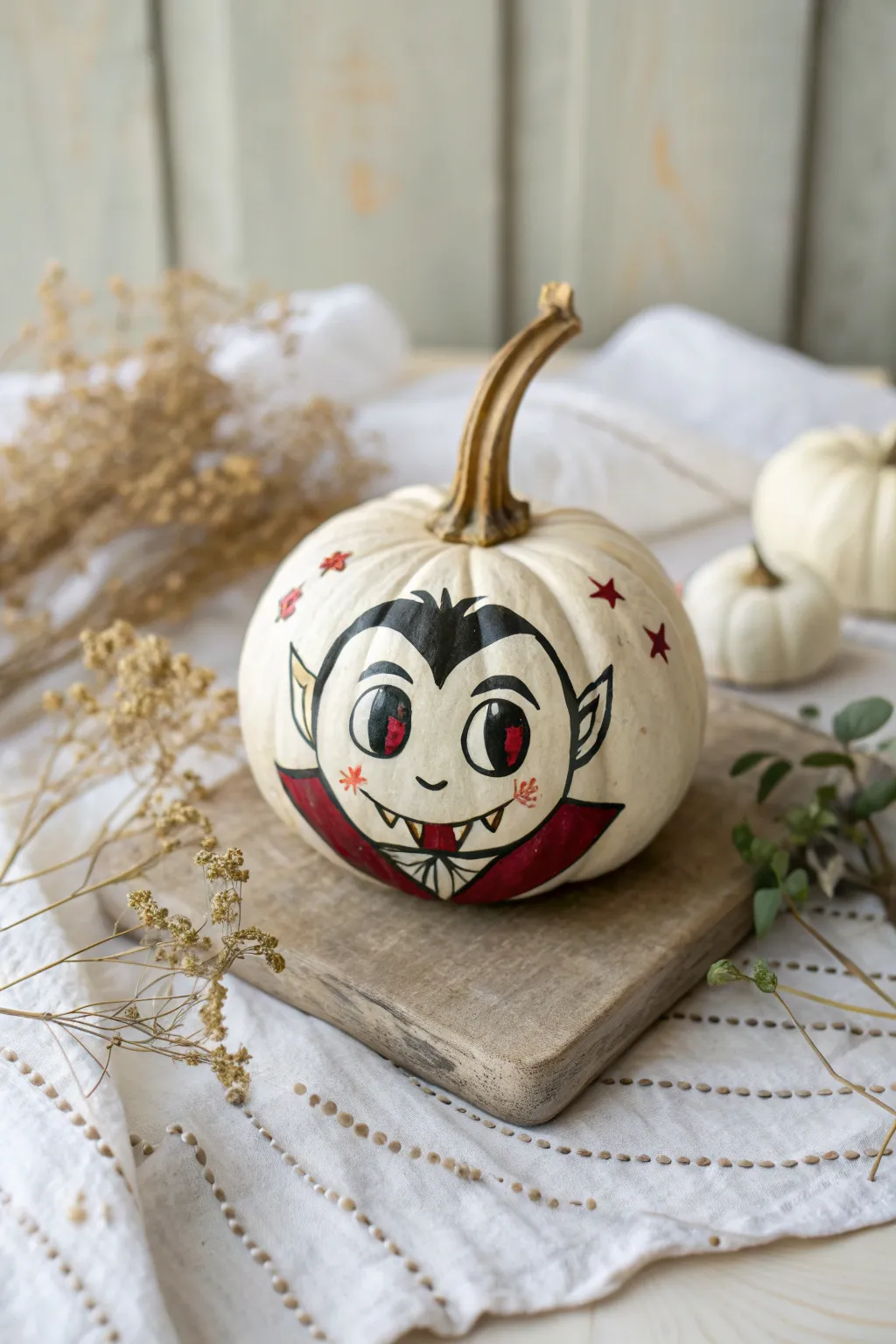Meet your new favorite porch companion: the charmingly fanged Dracula pumpkin!