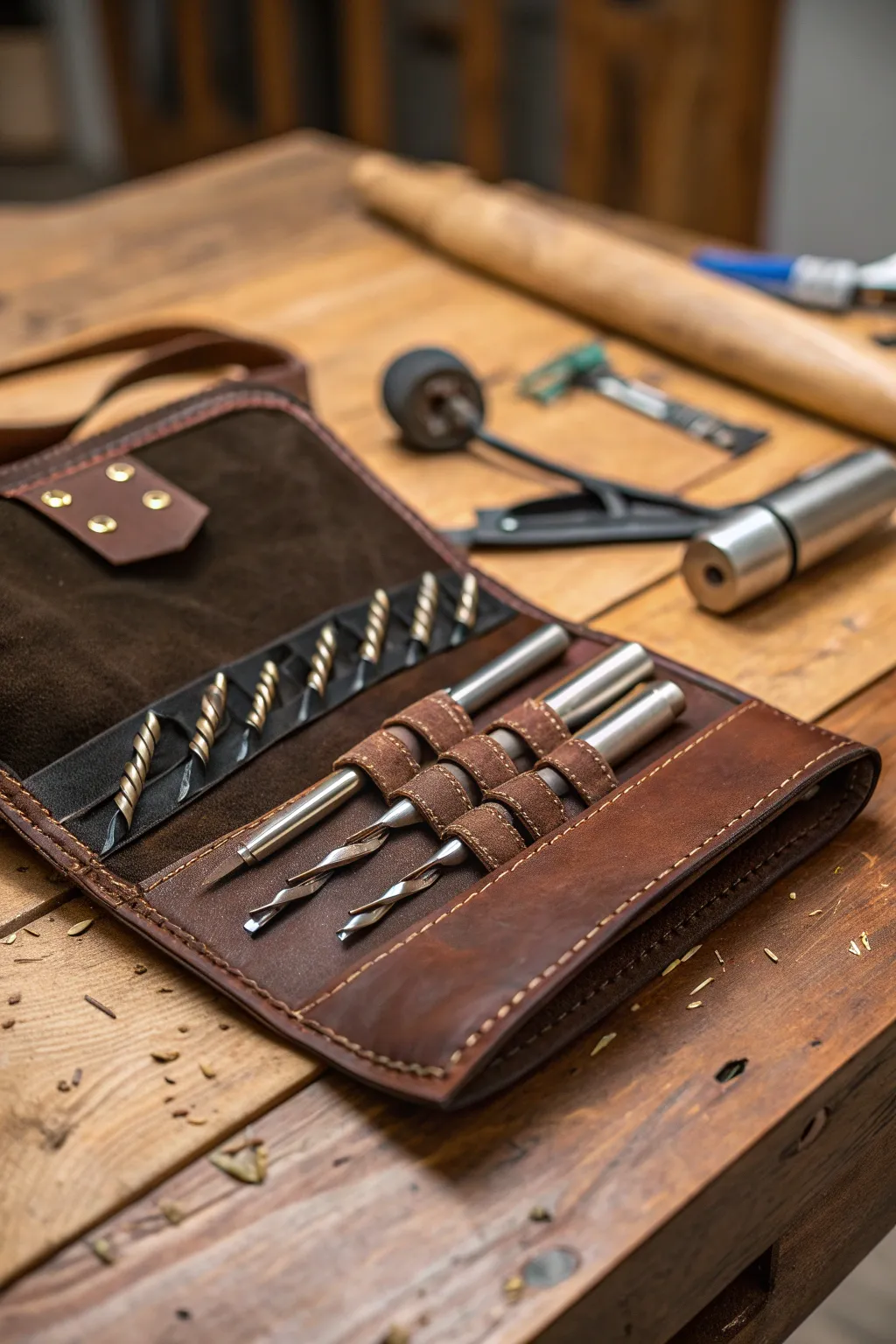 Craftsmanship Meets Functionality: Elevate Your Tool Organization with a DIY Leather Roll-Up.