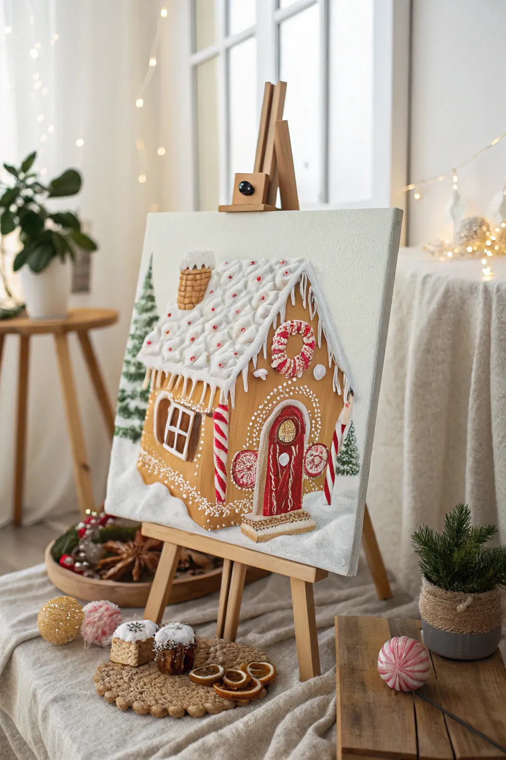 Craft your own sweet masterpiece with our gingerbread house painting idea—no calories involved!