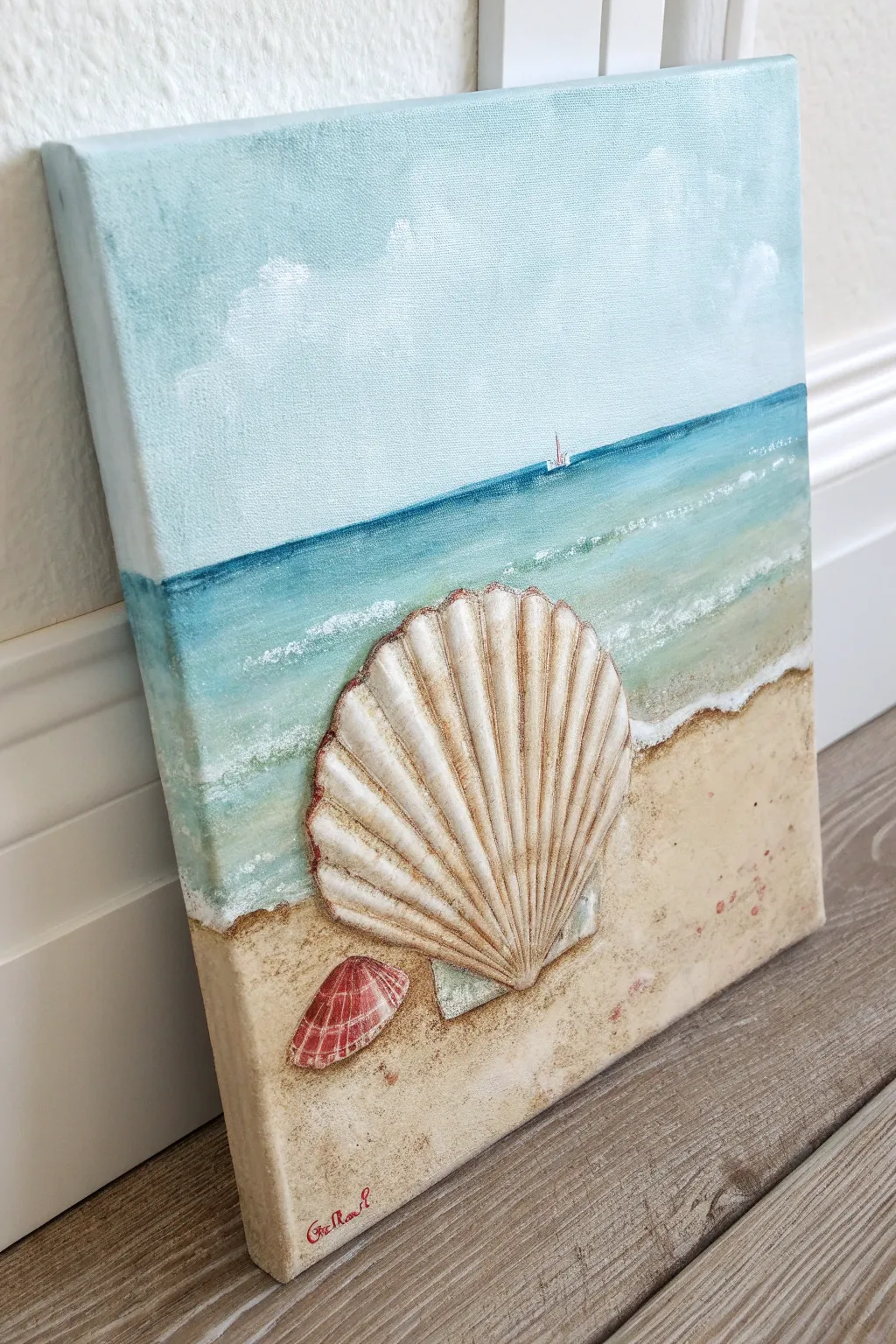 Capture the essence of the sea with a touch of nature in your art. 🌊✨ #SeashellArt #ScandiBoho