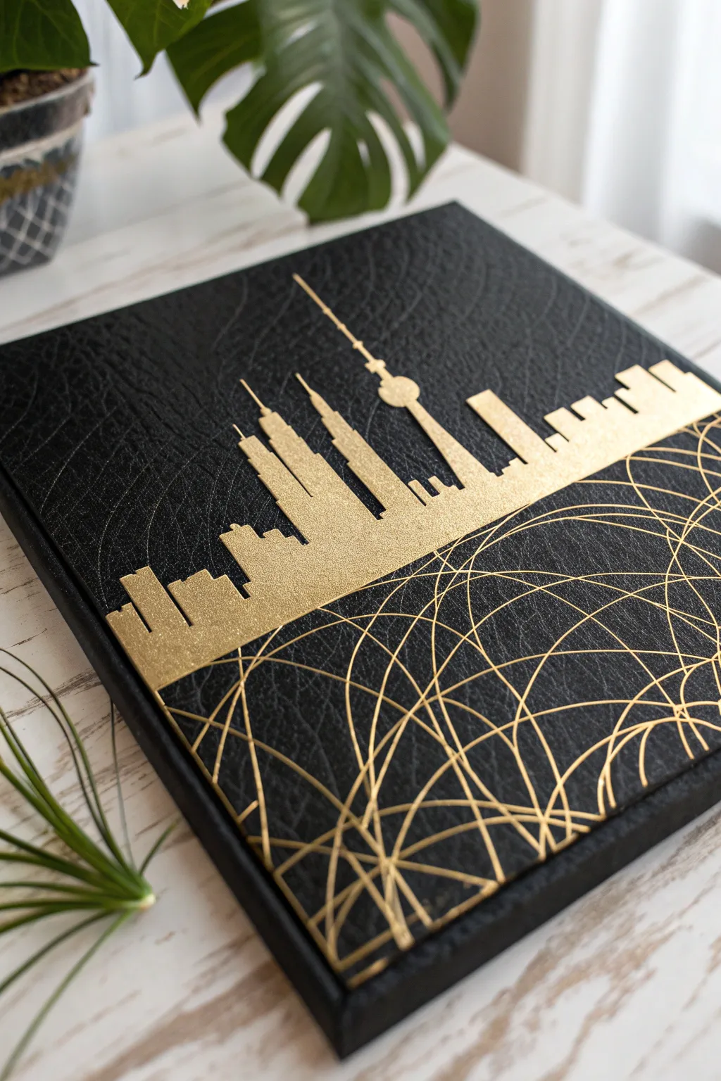 Discover the art of cityscapes: minimalist skyline scratch art that brings urban adventures to life.