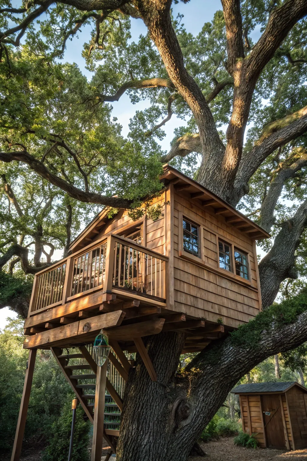 Crafting Harmony: A tree house that respects nature's growth.