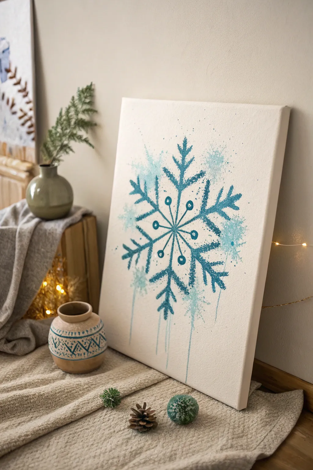 Unleash your creativity with a drip of paint and watch abstract snowflakes come to life!