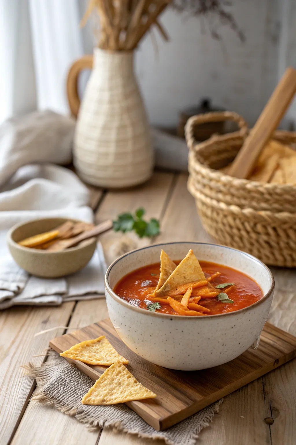 Elevate your tortilla soup with a touch of crispy perfection. Simple, beautiful, and delicious!