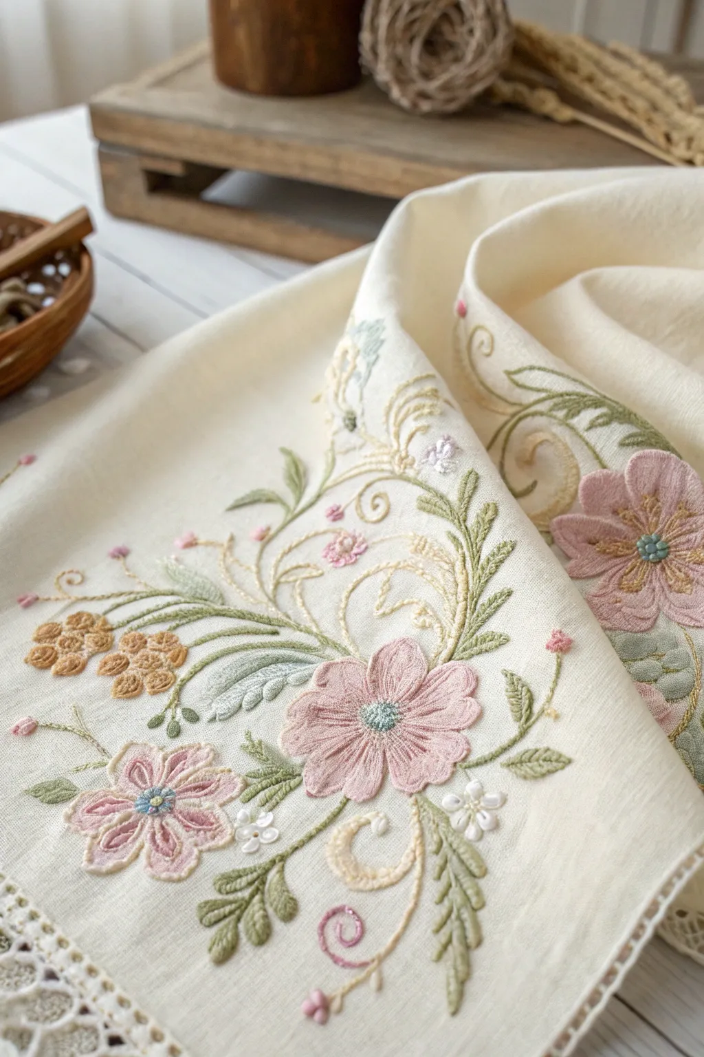 Embrace Vintage Vibes: Add a touch of elegance with antique floral embroidery.