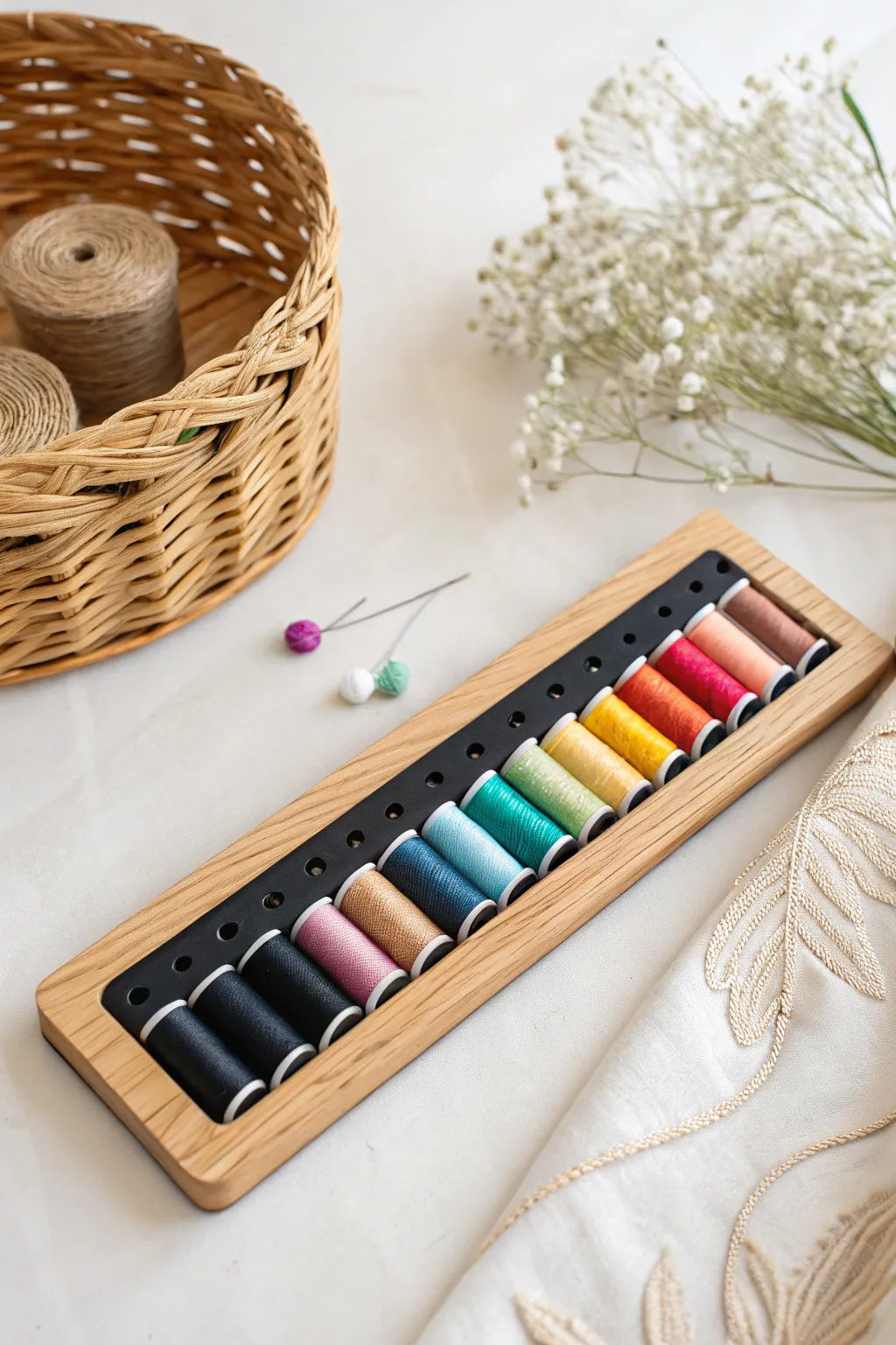Elevate your craft space with this chic magnetic thread organizer—where minimalism meets boho charm.