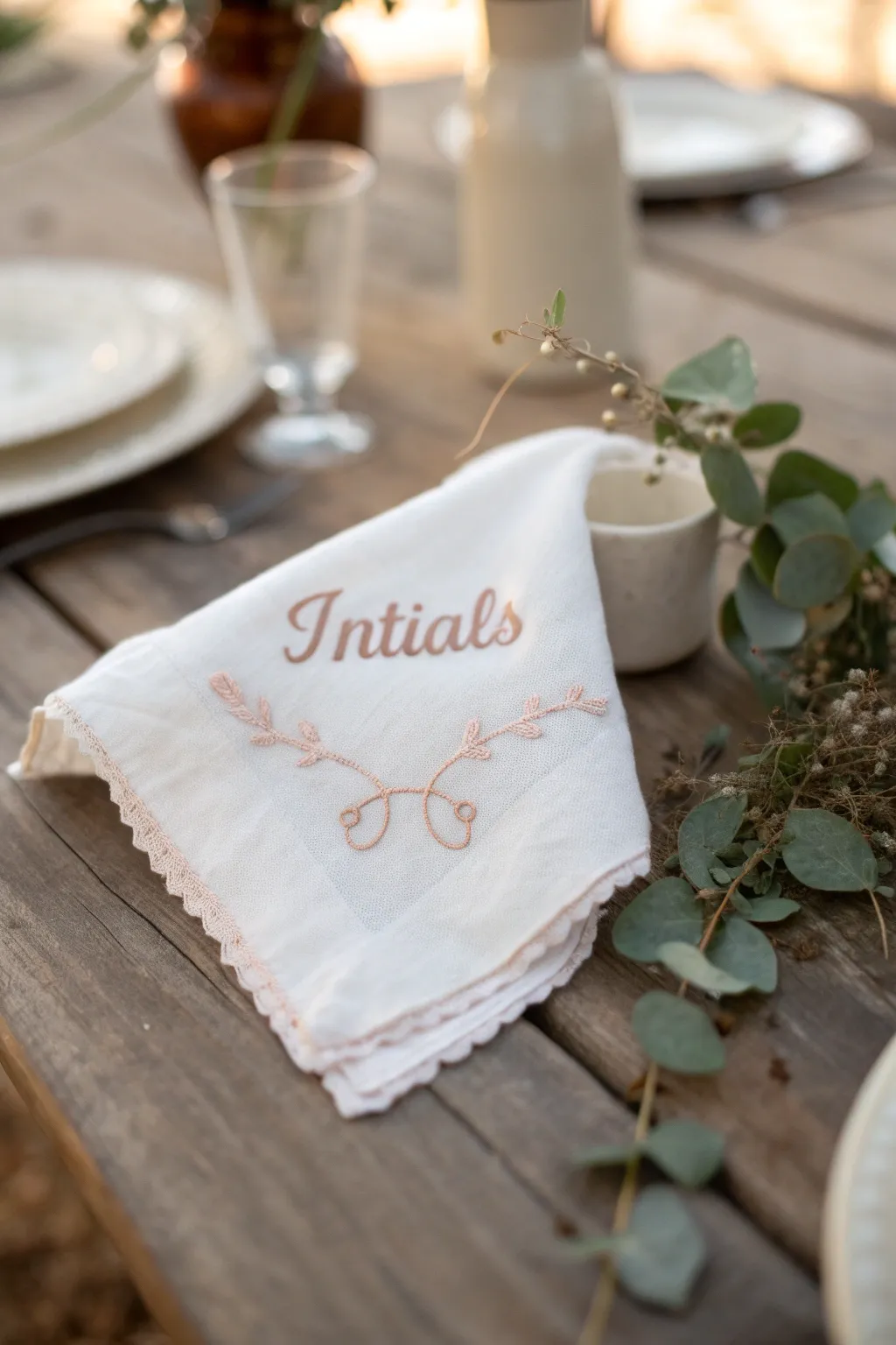 Add a personal touch to their special day with exquisitely embroidered napkins.