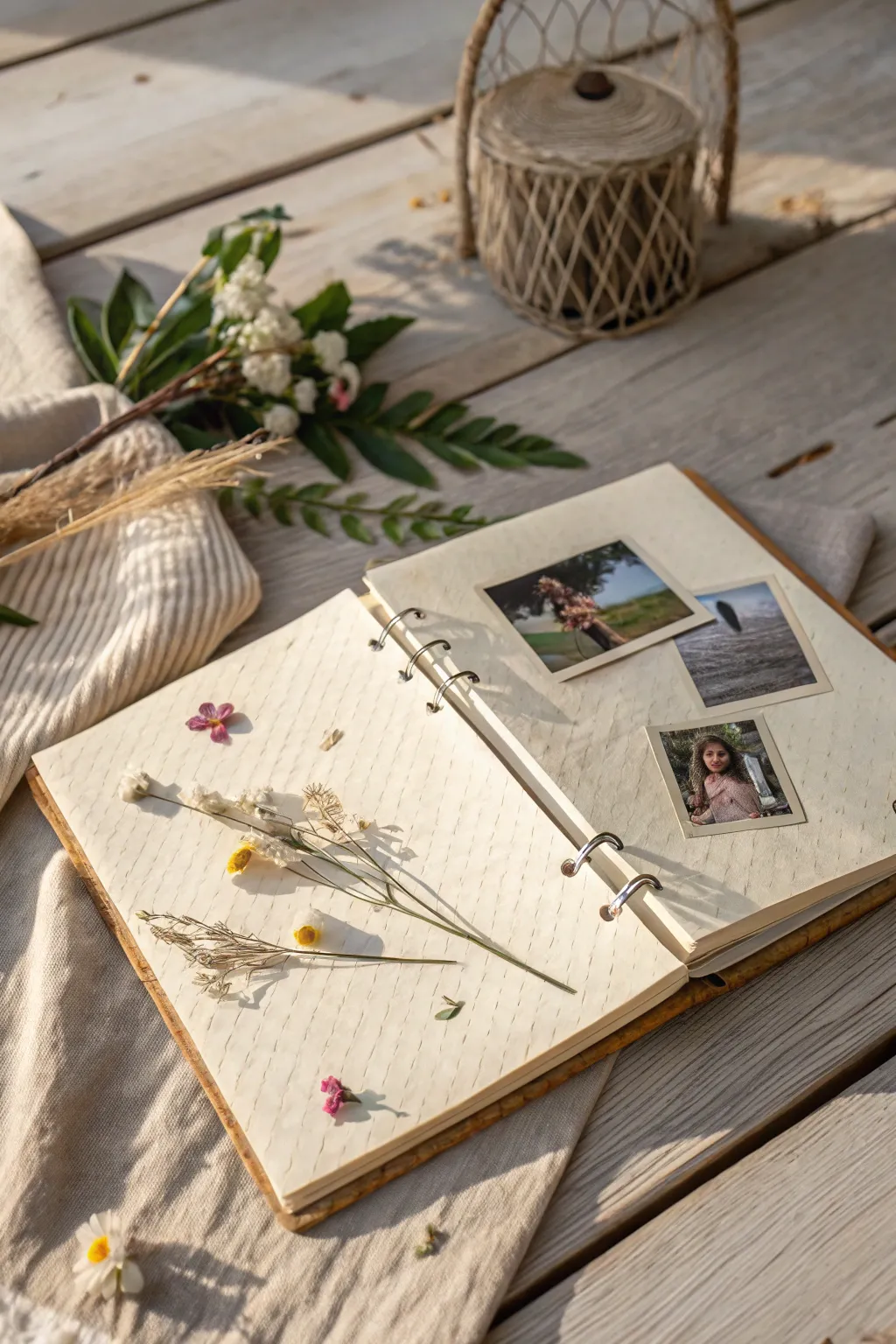 Capture your memories in a minimalist scrapbook, where simplicity meets cherished moments.