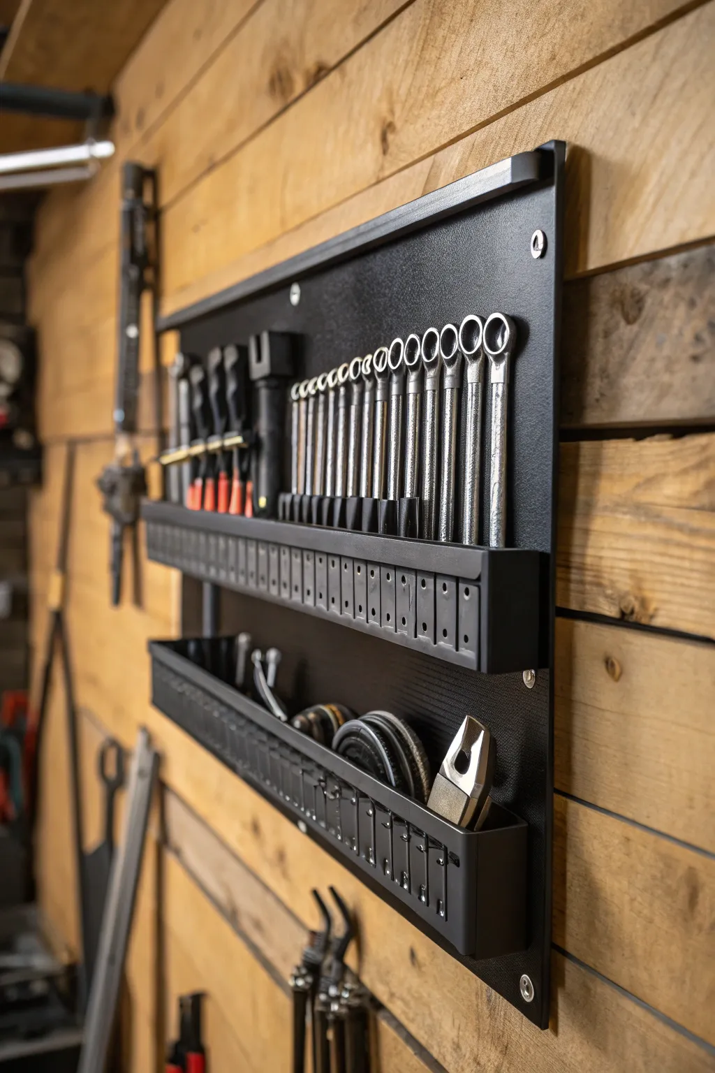 Master the art of organization with this handcrafted tool holder, where form meets function.