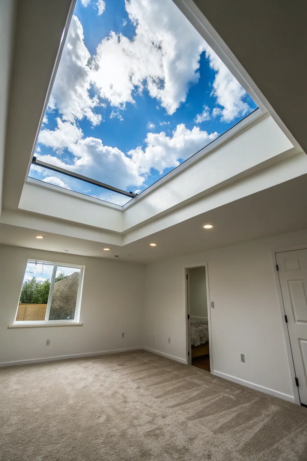 A faux skylight can bring the illusion of daylight to any room.