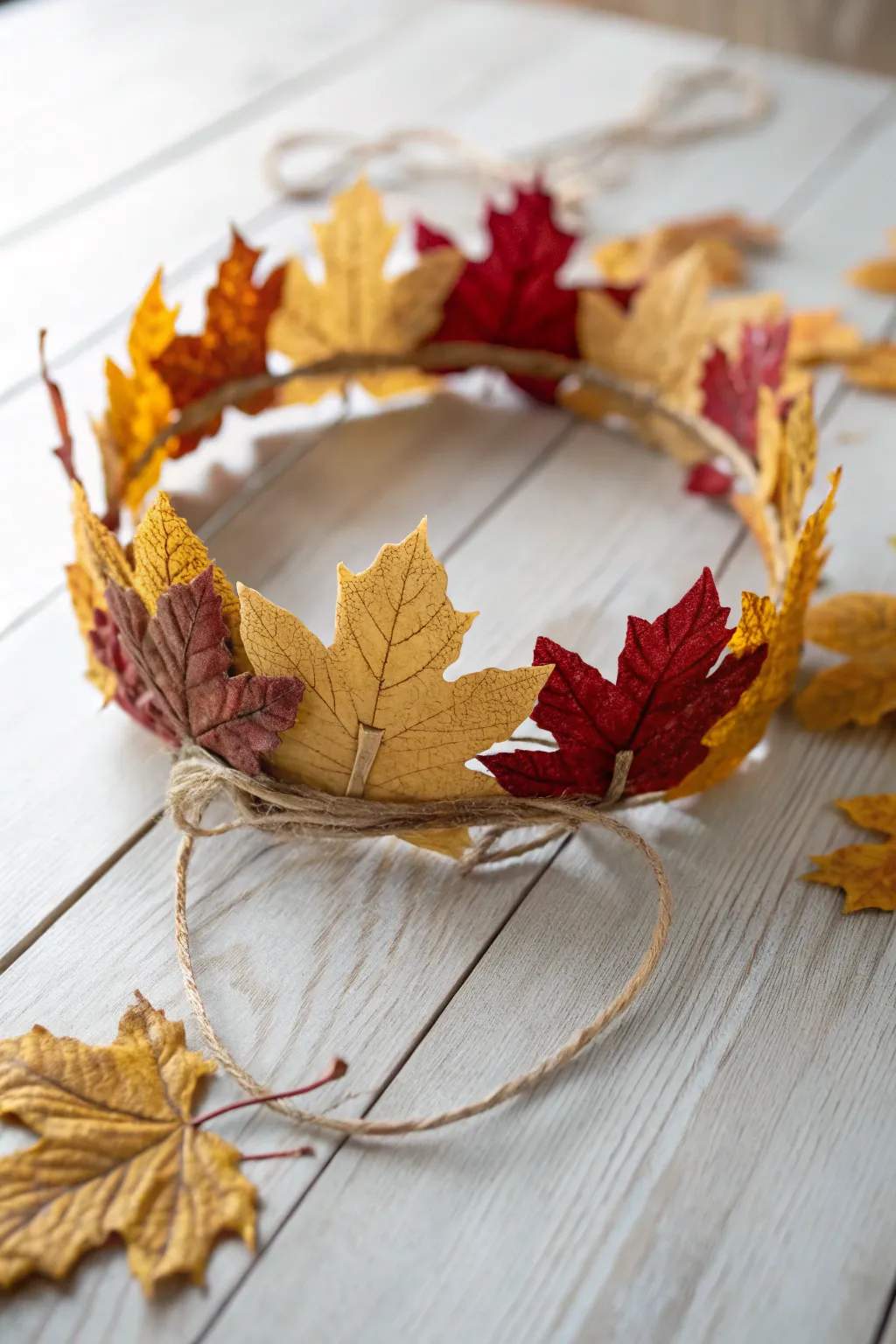 Embrace your inner fall royalty with this handcrafted leaf crown, a perfect blend of nature's beauty and artisanal flair.