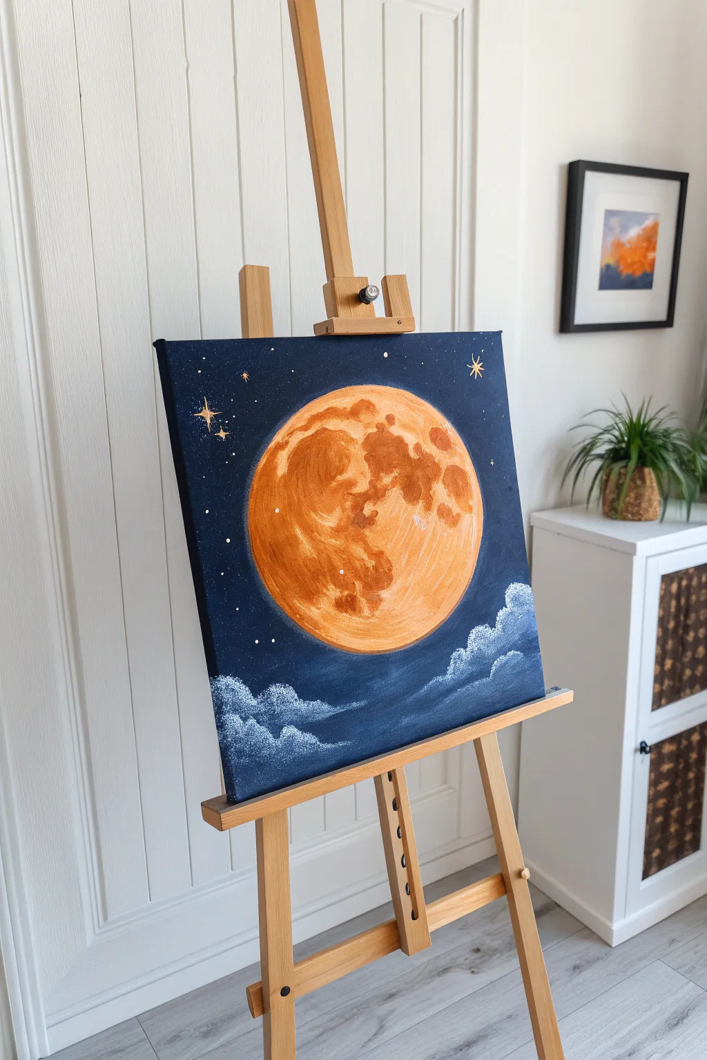 Embrace the serene beauty of fall with a captivating harvest moon glow.