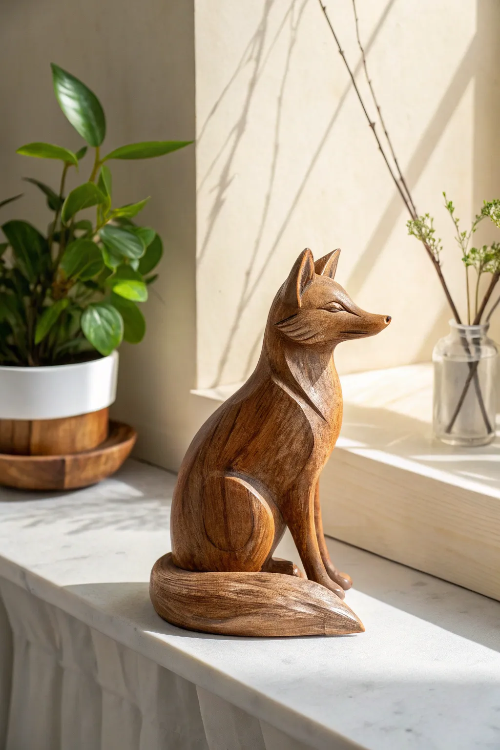 Whimsical charm meets Scandinavian simplicity with this handcrafted wooden fox, the perfect playful addition to your decor.