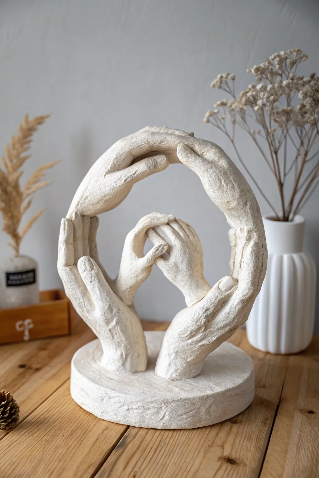 Celebrate connection with a Family Ring of Hands, capturing the beauty of unity in minimalist elegance.