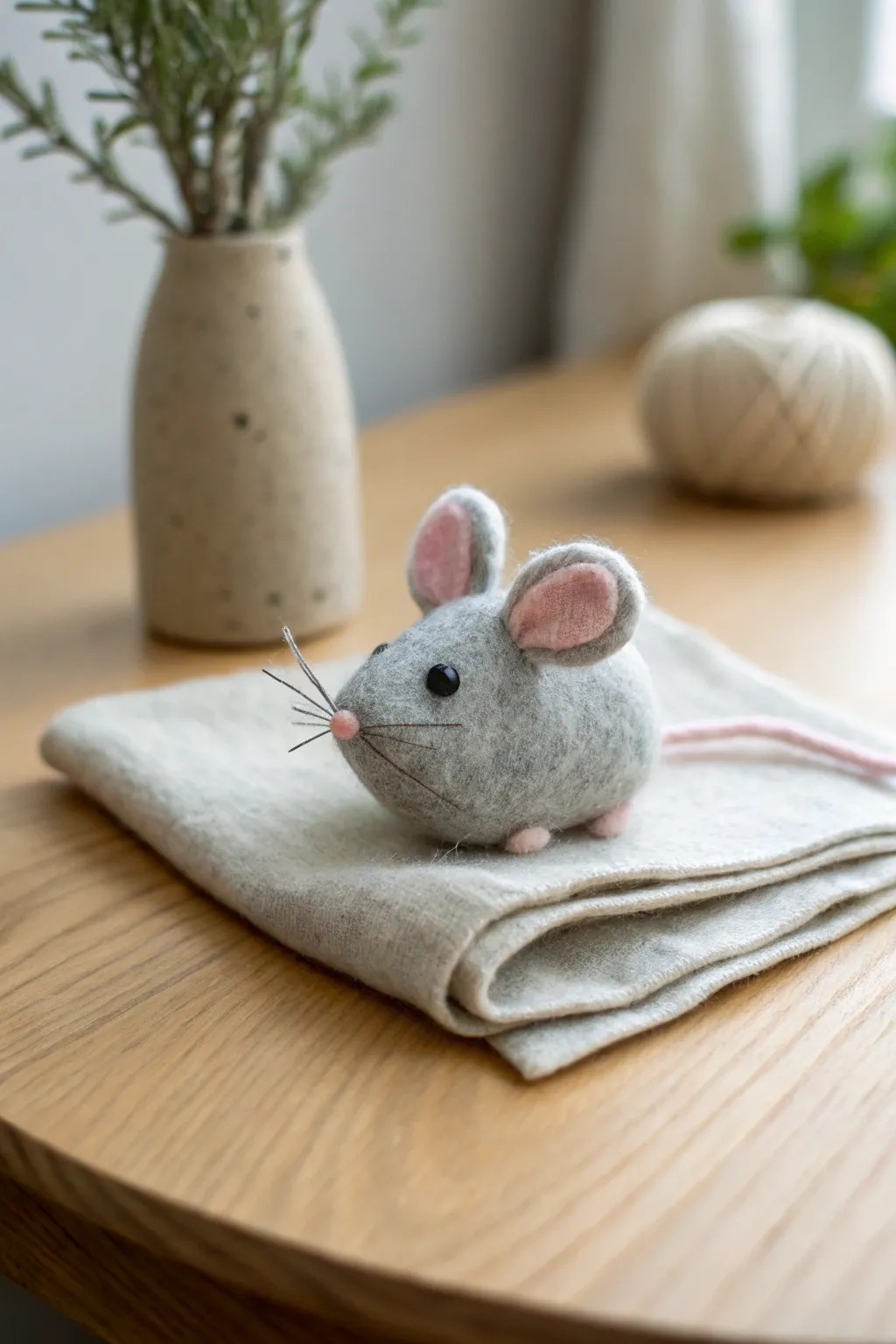 Discover the charm of handcrafted felt mice that bring a whimsical touch to any space.