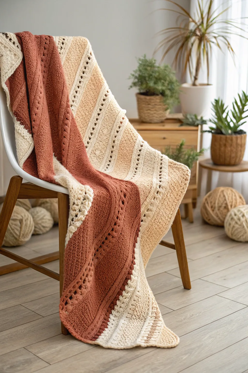 Wrap yourself in the cozy embrace of diagonal patterns and discover the art of simplicity.