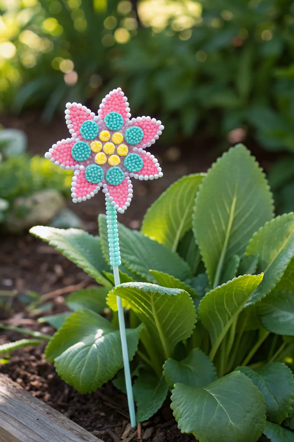 Add a pop of color to your garden with these charming Perler bead plant identifiers!