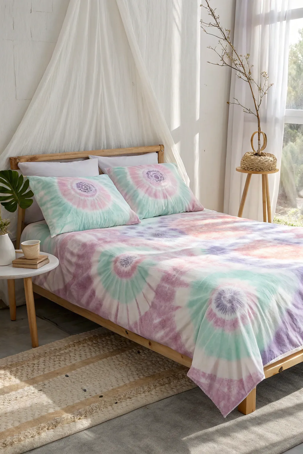 Dreamy nights await with our boho tie-dye bed sheets, where color meets comfort.