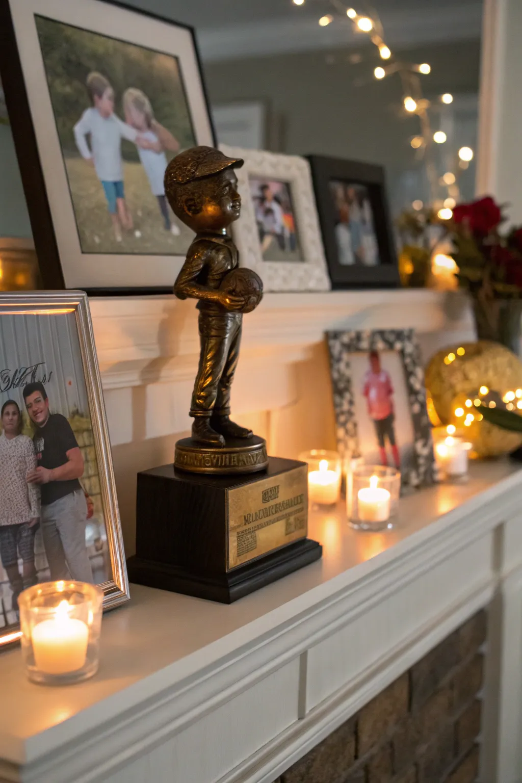 A personalized bobblehead trophy for a memorable tribute.