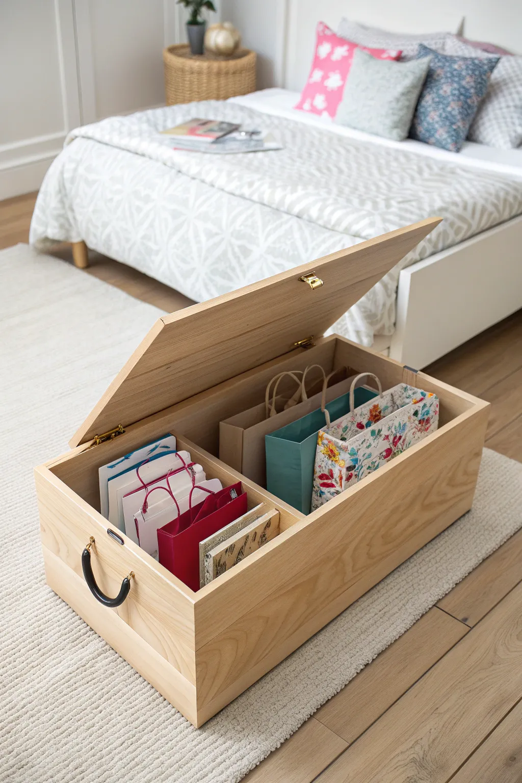 Keep your gift bags beautifully organized and out of sight with stylish under-bed storage solutions.