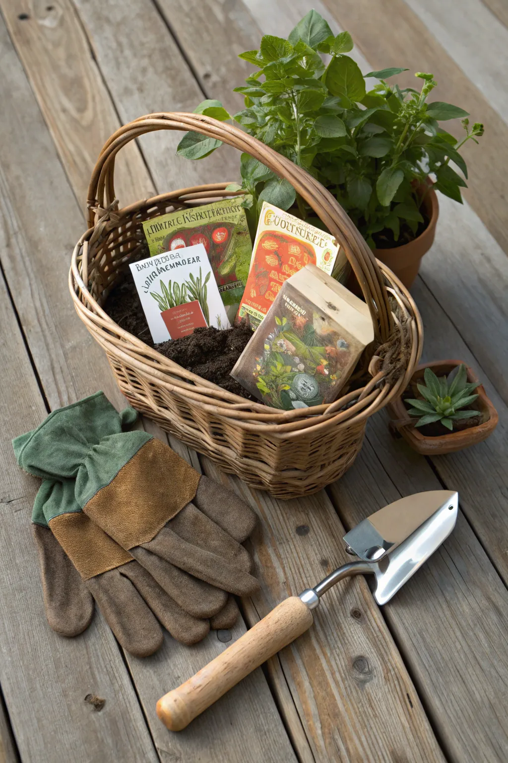 A Gardener's Delight: The perfect gift basket for those who cultivate beauty and growth.