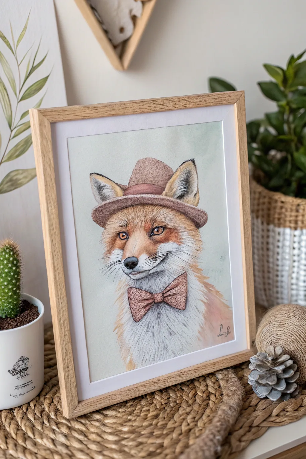 Whimsical charm meets minimalist style in this delightful animal portrait. Perfect for adding a touch of humor and elegance to any space!